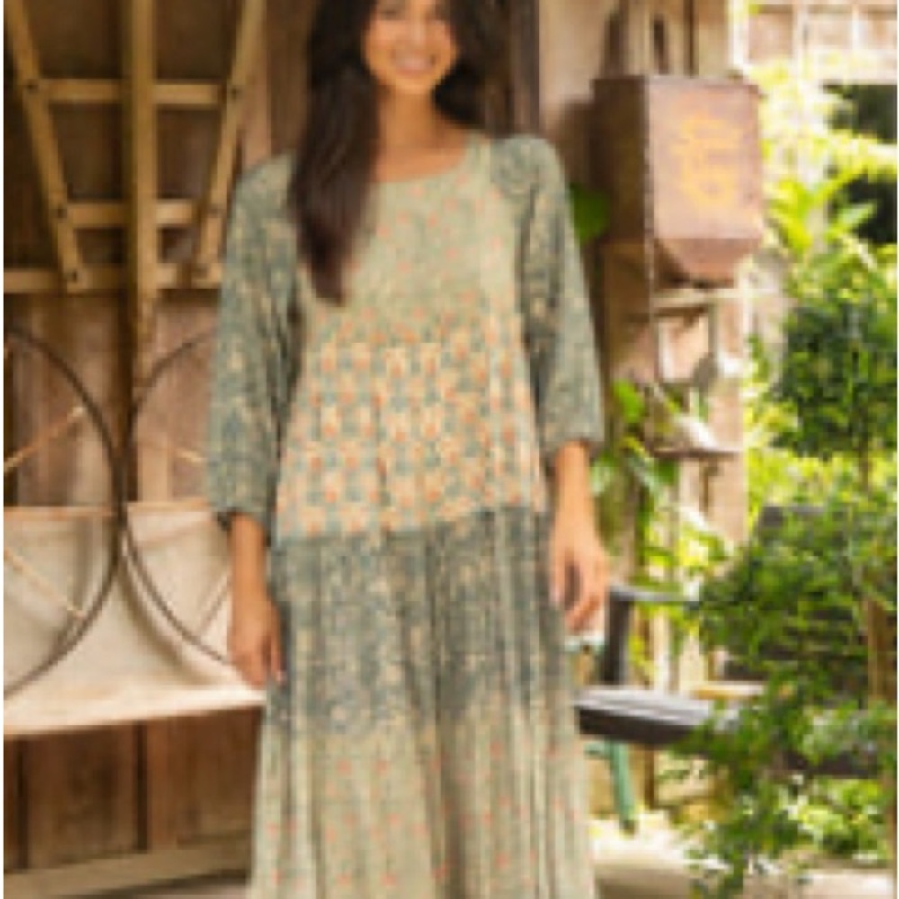 COPY - Natural Life - Berkeley Maxi Dress Long sleeve in Tan and Olive floral -…
